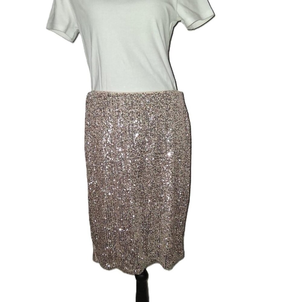Cable & Gauge Gold Sequin Skirt | Size Large | New - Picture 3 of 6